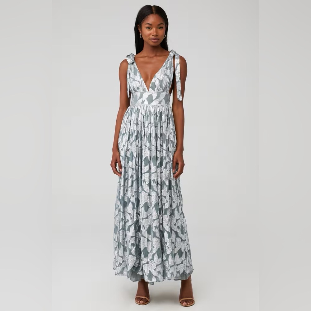 Jen's Pirate Booty Gray and White Maxi Dress